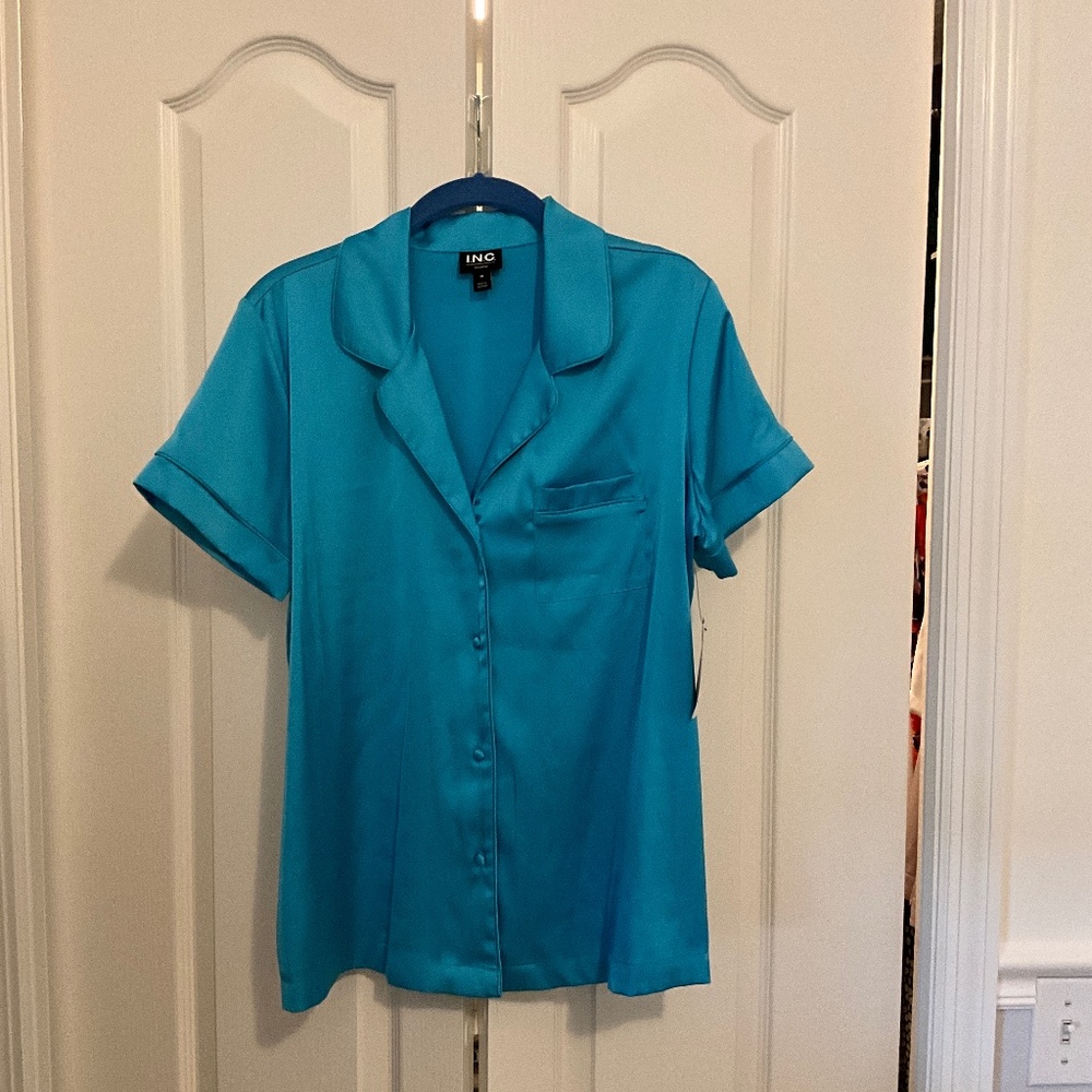 Inc intimate night shirt medium blue
